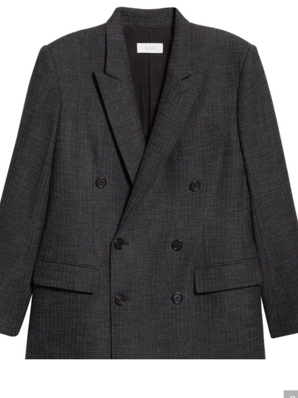 A.L.C Chadwick Metallic Stripe Double Breasted Blazer